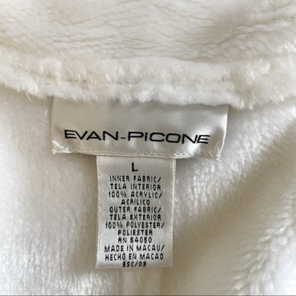 Evan Picone Zip Up Fleece Ivory Vest - Picture 8 of 10